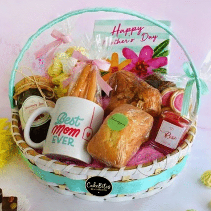 Romantic Breakfast Basket with Mug & Sweets