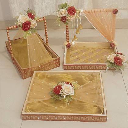 Wedding Basket Pair with Floral Decor