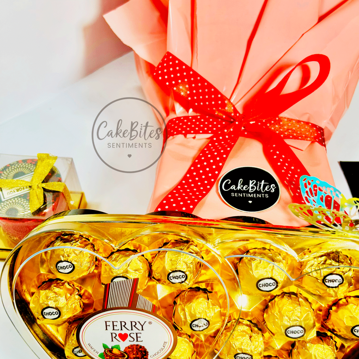 Golden Love Heart Box Bouquet