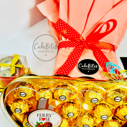 Golden Love Heart Box Bouquet