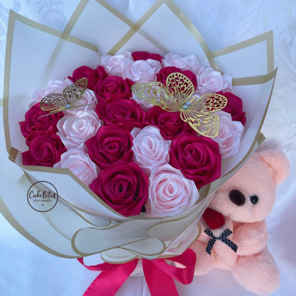 Cute Teddy and Chocolate Gift Bouquet