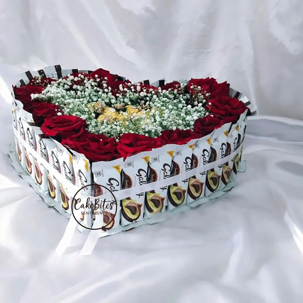 Heart Mug Hamper with Chocolates & Flowers